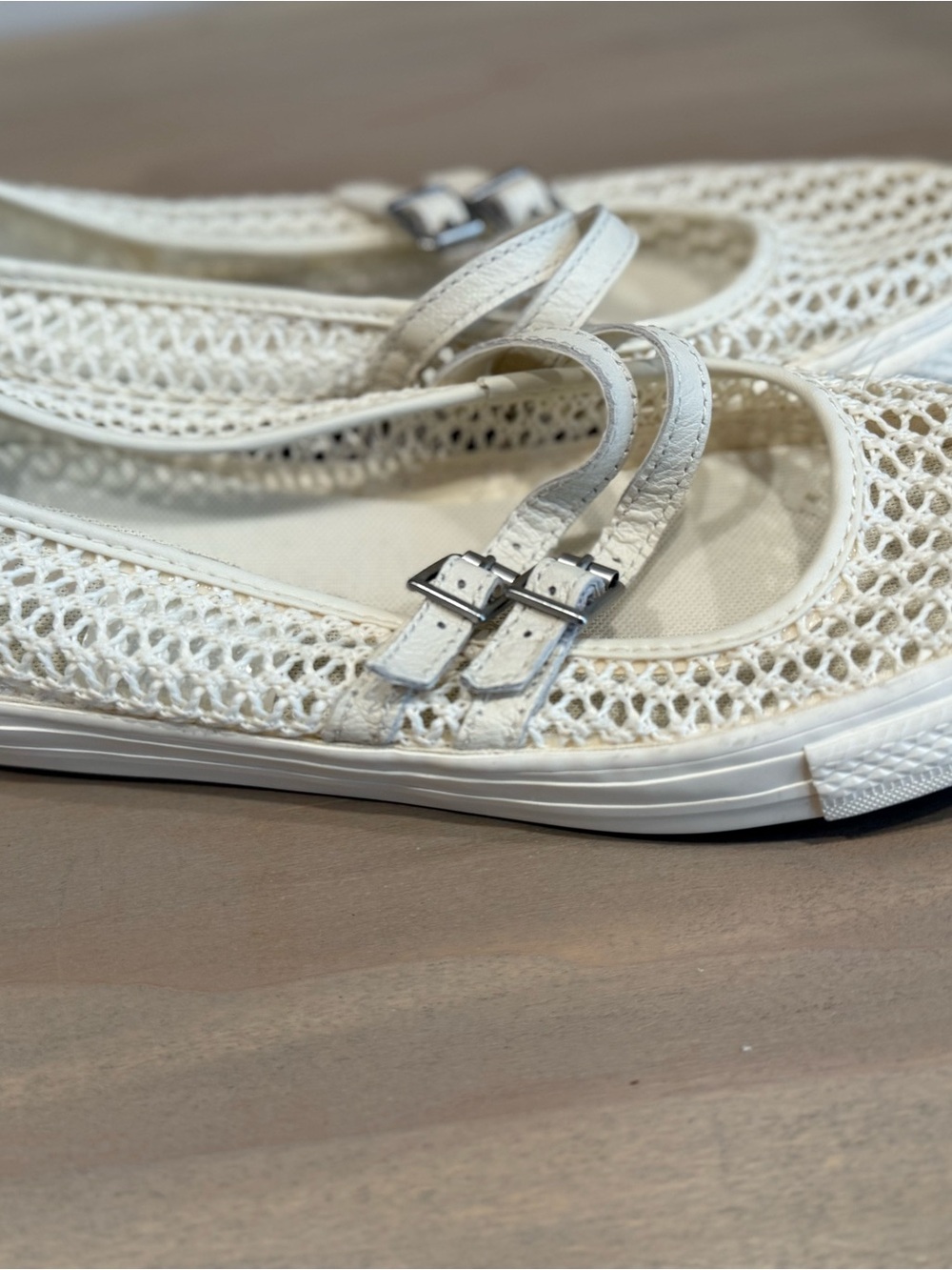 Converse Women’s White Crochet Mary Jane Flats